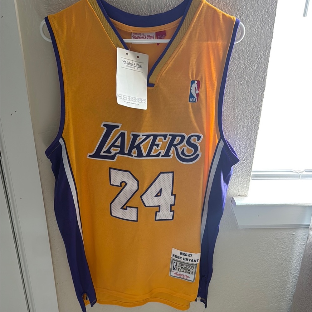 Mitchell & Ness Lakers Gold and Purple #24 Jersey